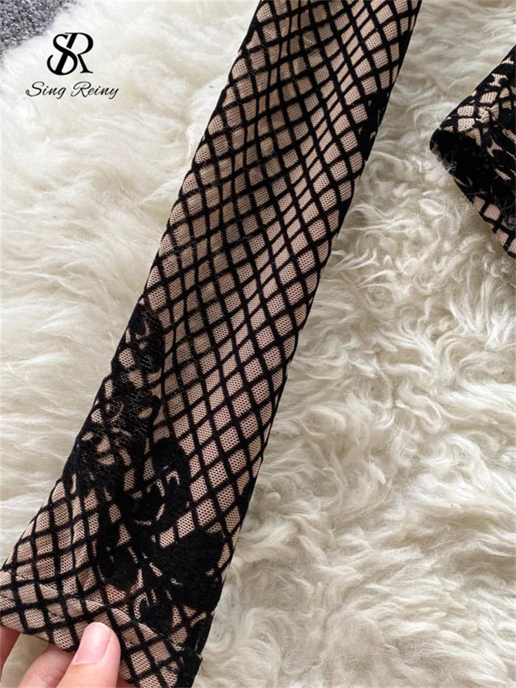 Summer Velvet Long Sleeve Playsuit