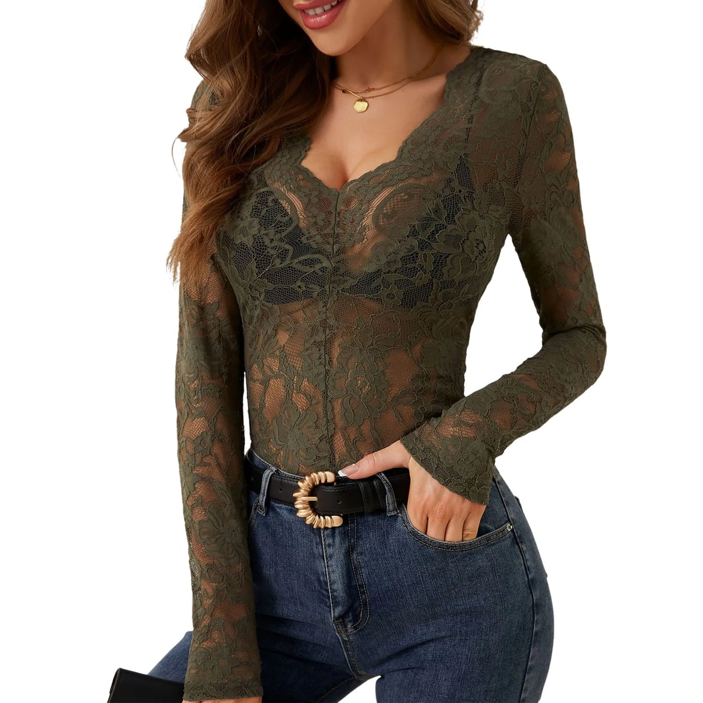 Floral Eyelet Lace Shirt