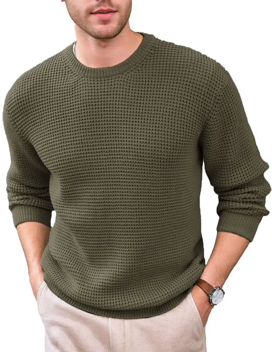 Crewneck Waffle Texture Sweater