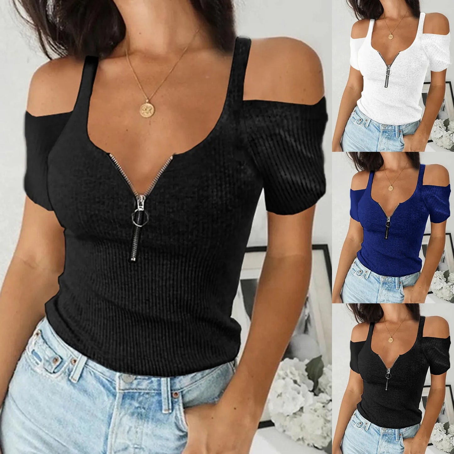 Fashion Sexy V-Neck Blouse Shirt