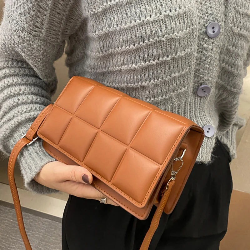 Solid Color Shoulder Handbag