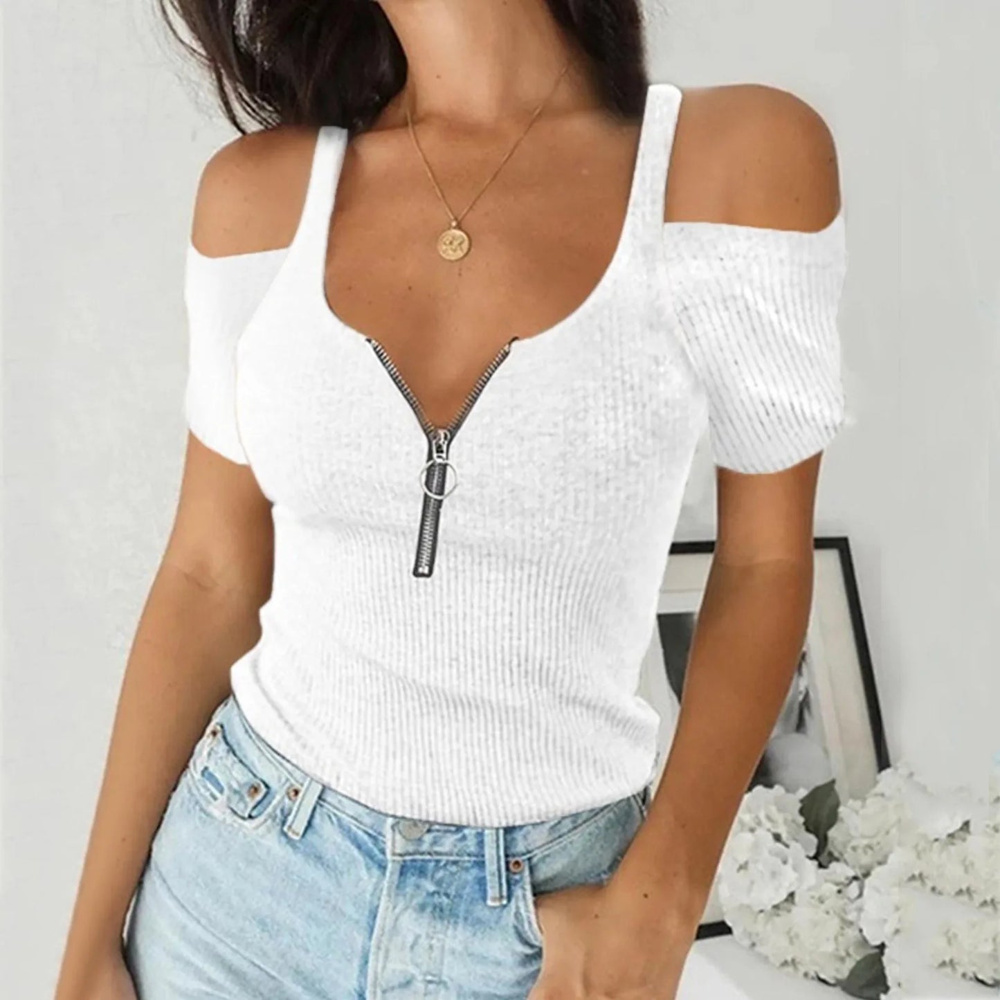 Fashion Sexy V-Neck Blouse Shirt