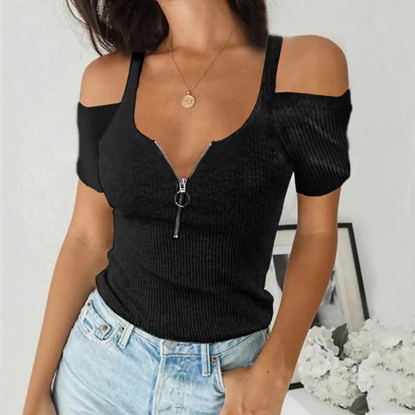 Fashion Sexy V-Neck Blouse Shirt