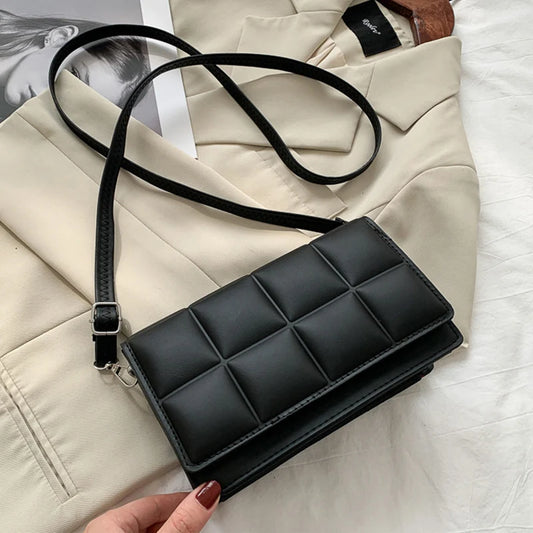 Solid Color Shoulder Handbag