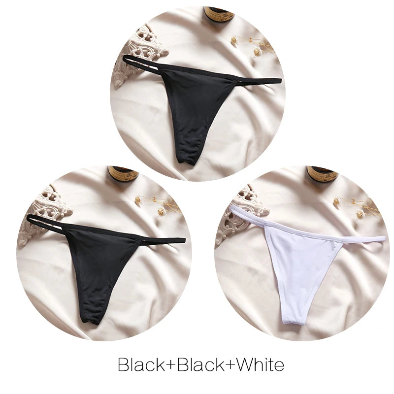 3Pcsset Sexy Low-Rise Thongs Pants