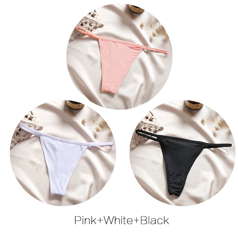 3Pcsset Sexy Low-Rise Thongs Pants