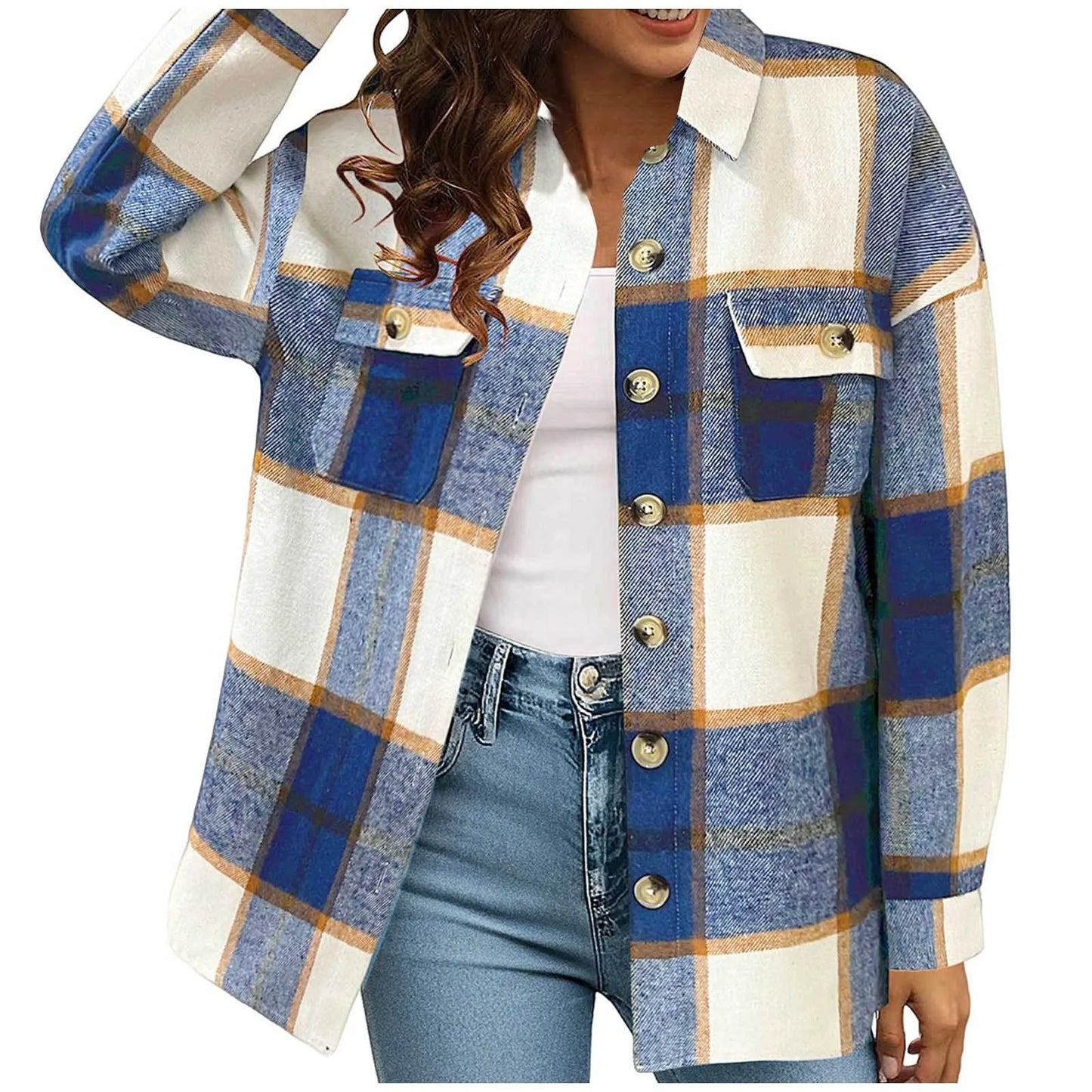 Retro Plaid Shacket Jacket