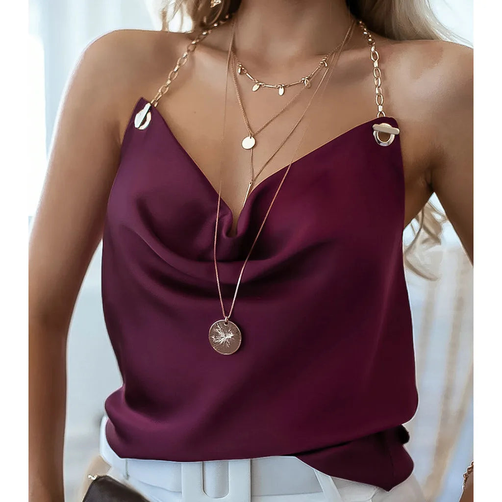 Basic Silk-Like Satin Blouse