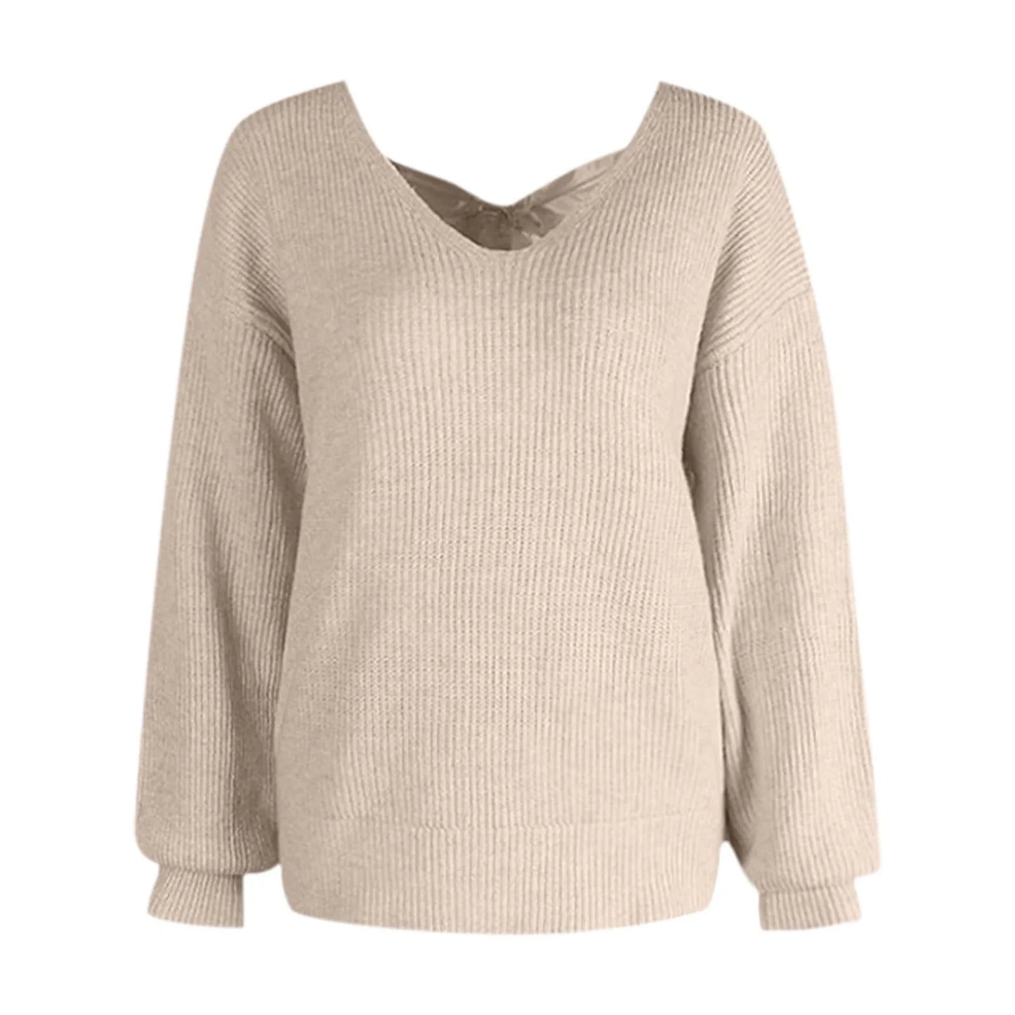 Fashion Autumn Knitted Solid Sweater