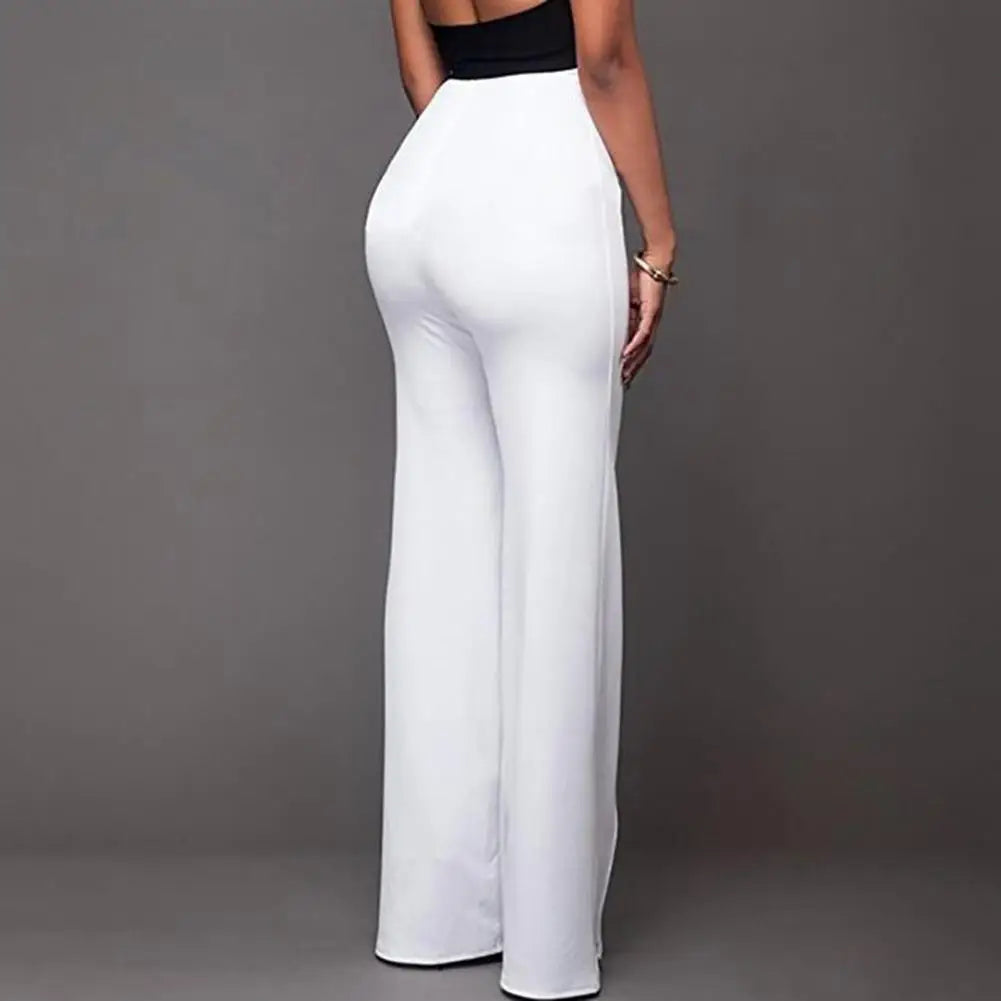 Loose Slim-Fit Solid Color Trousers