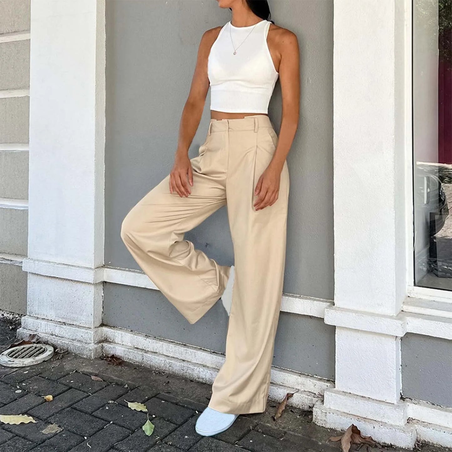 High Waist Wide Trousers