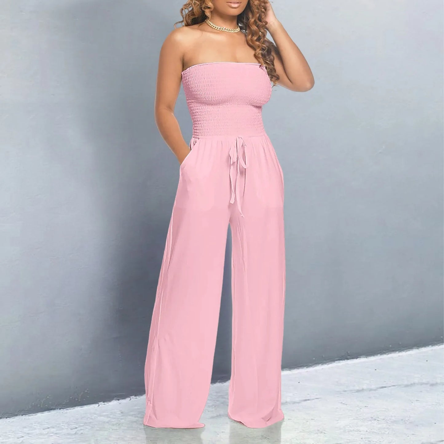 Elegant Soft Lace Jumpsuits Trousers