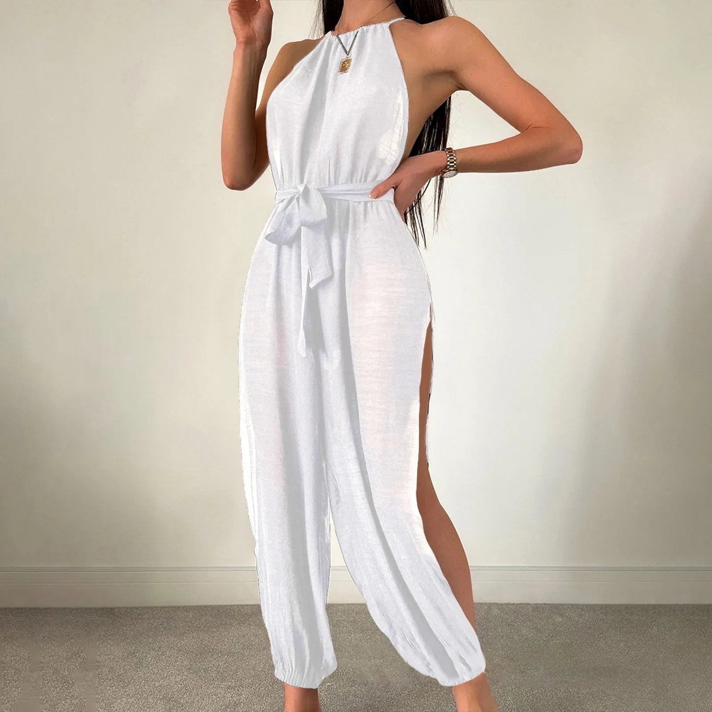 Sleeveless Halter Sexy Jumpsuit