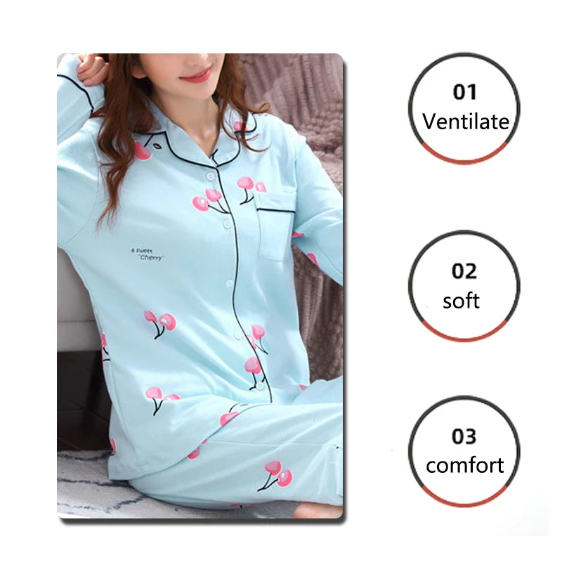 Pajamas Set V-Neck Trousers