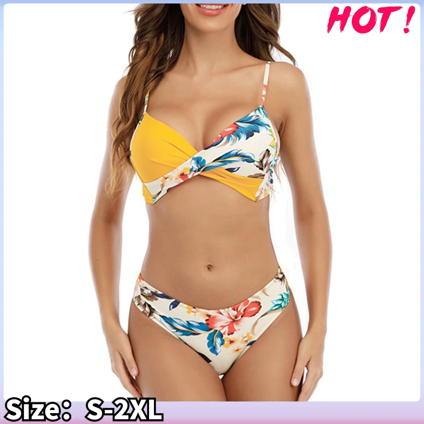 Contrast Color Bikini Halter