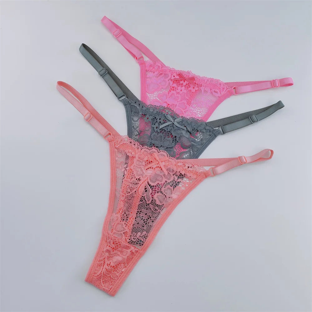 3Pcs Lace Thongs Lace