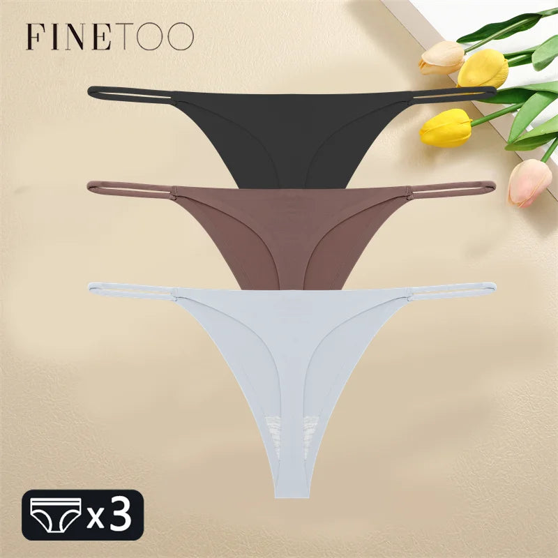 3Pcs Seamless Thongs Pants