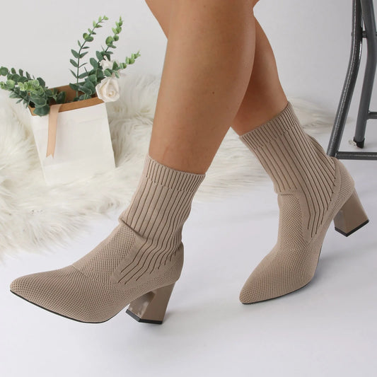 Versatile Short Boots Pointed Heels