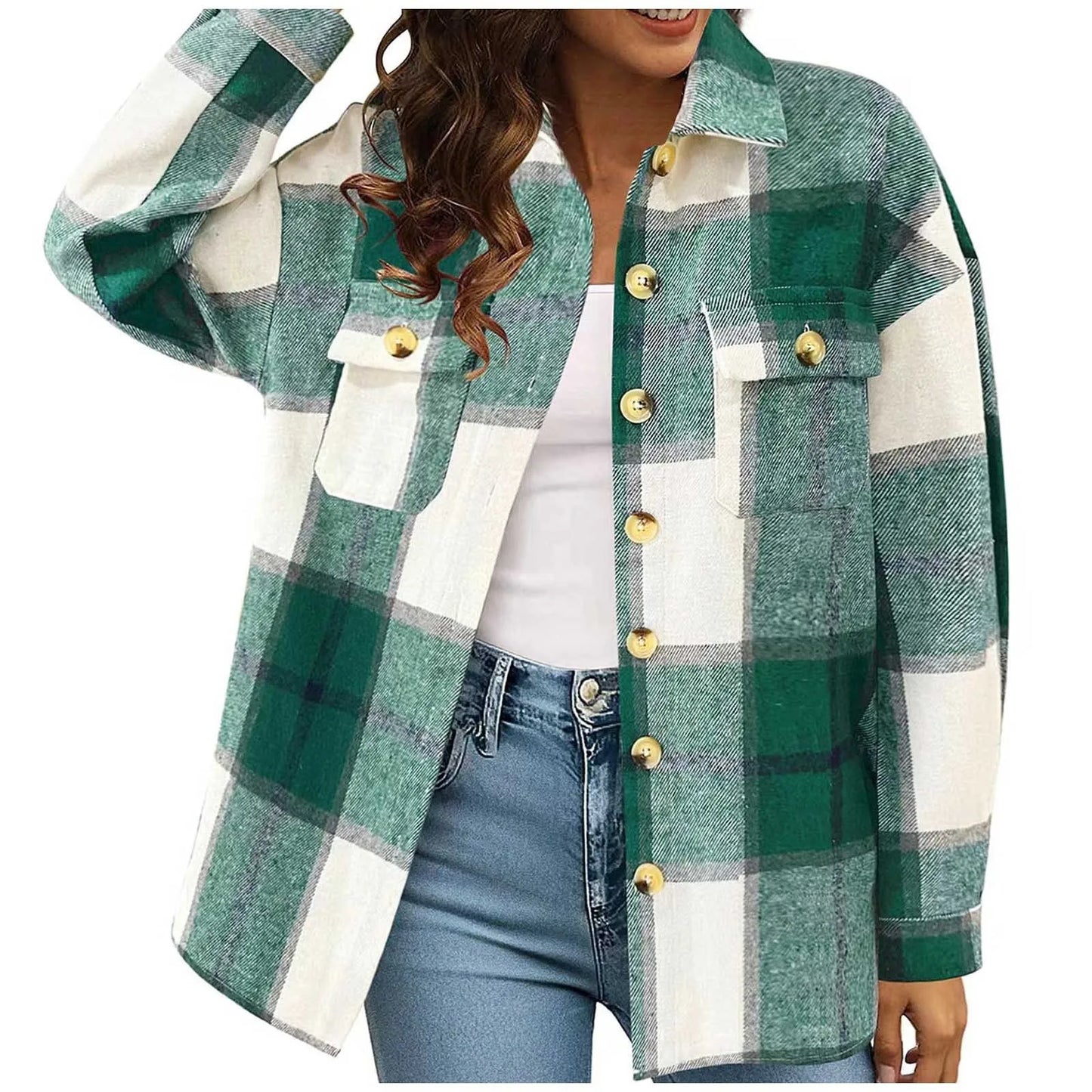 Retro Plaid Shacket Jacket