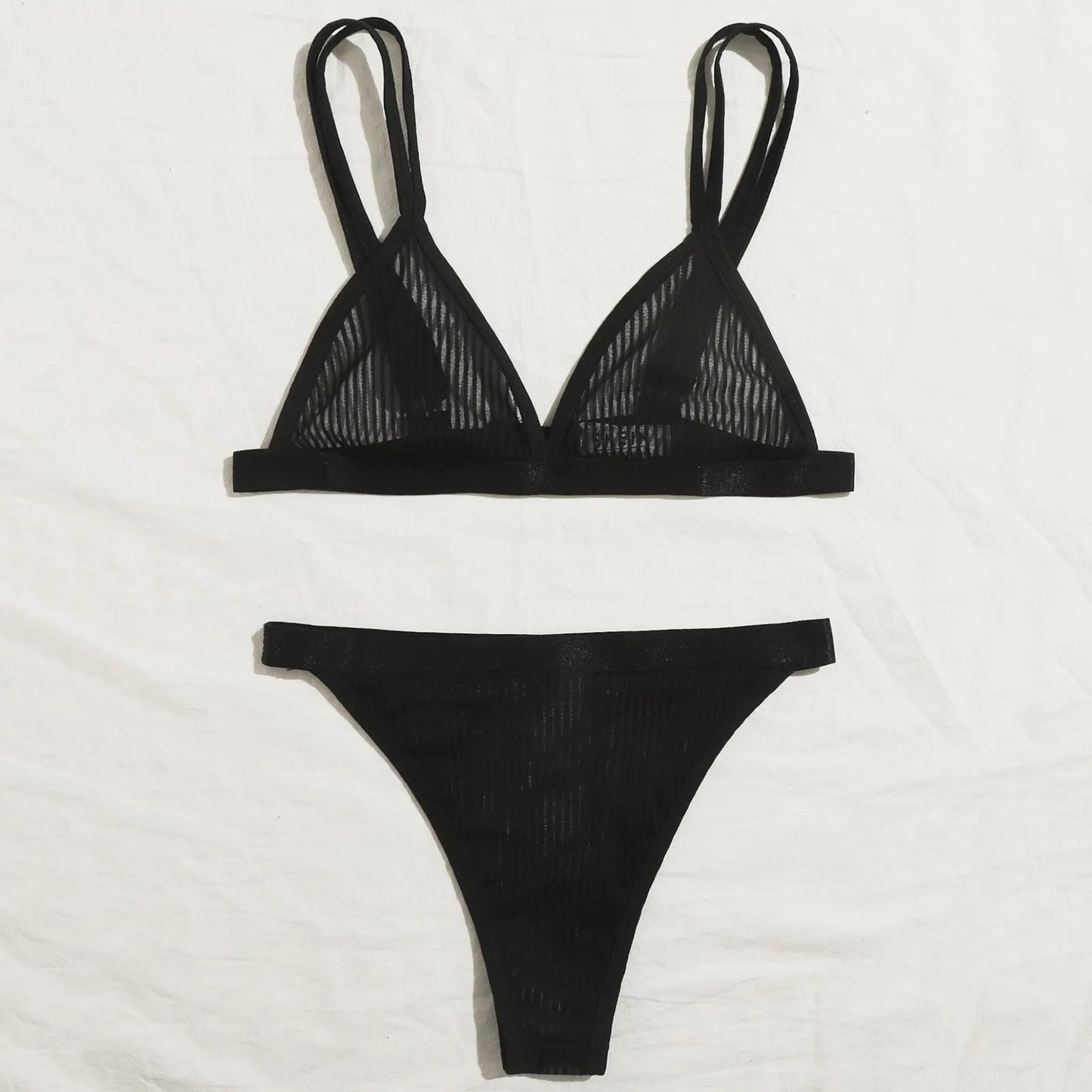 Striped Sheer Lingerie Set Women