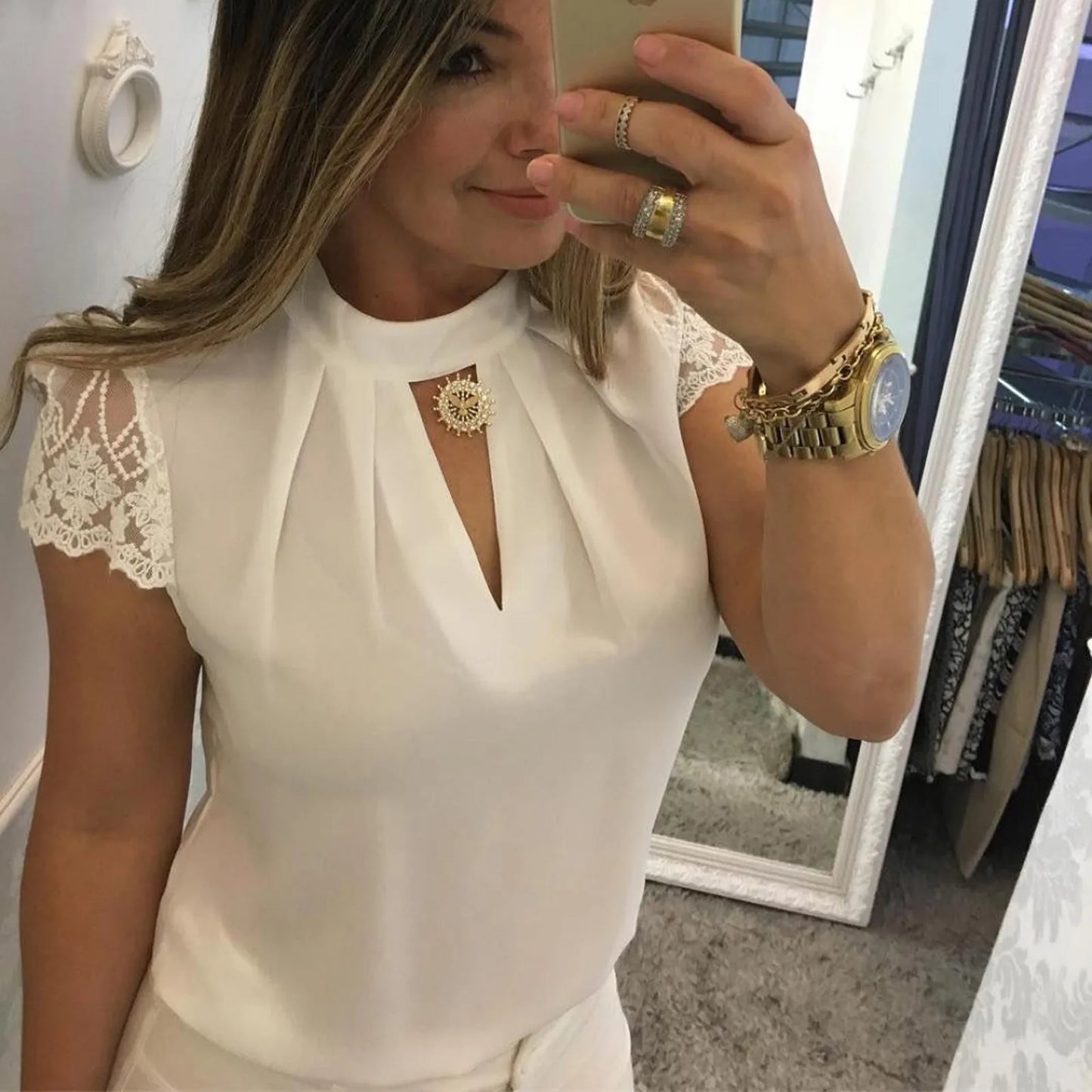 Woman Blouse V-Neck Shirt