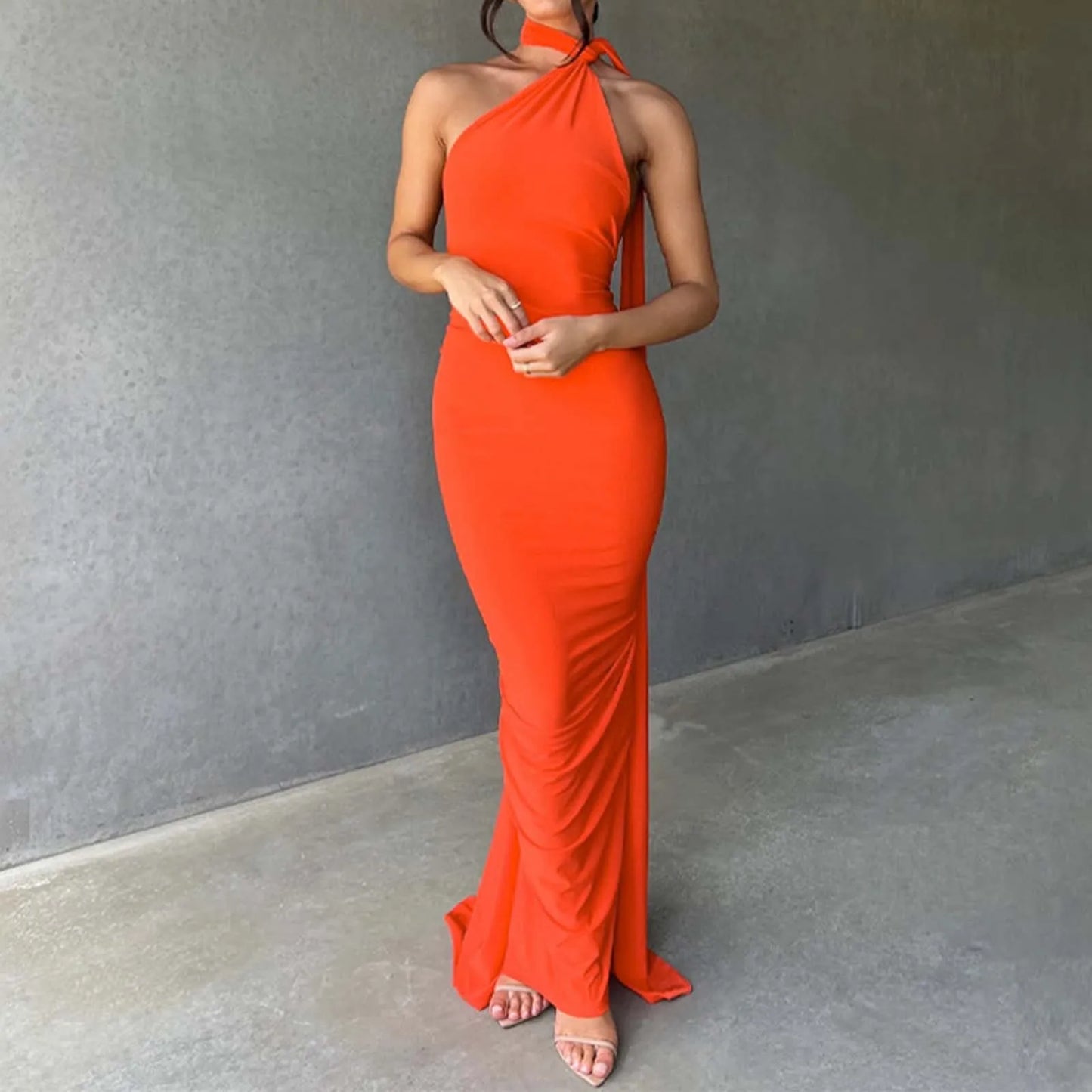 Sexy One Shoulder Backless Dress