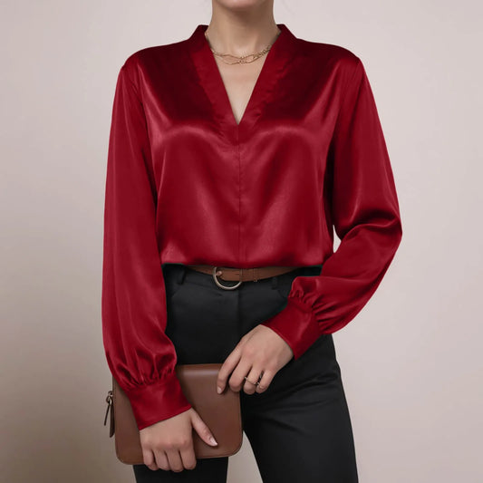 Elegant Blouses Satin Shirt