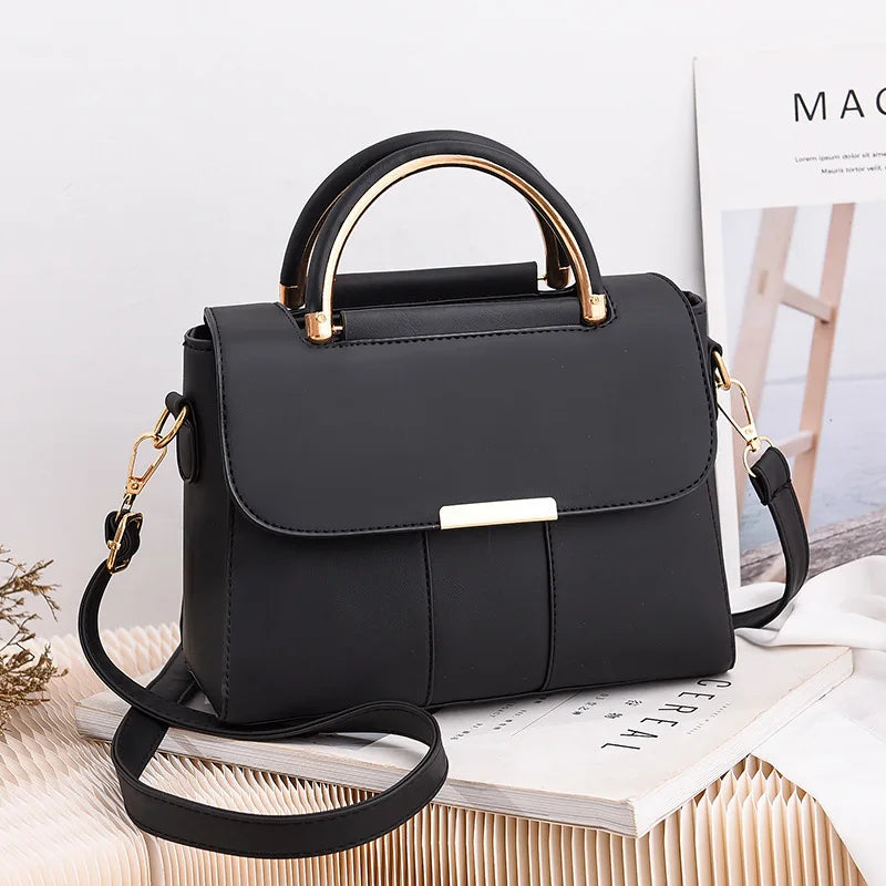 Simple Leather Shoulder Handbag