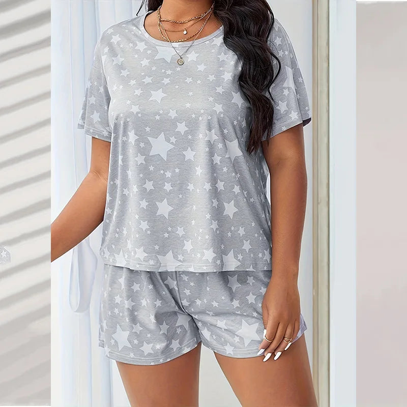 Plus Size Silk Pajamas Set