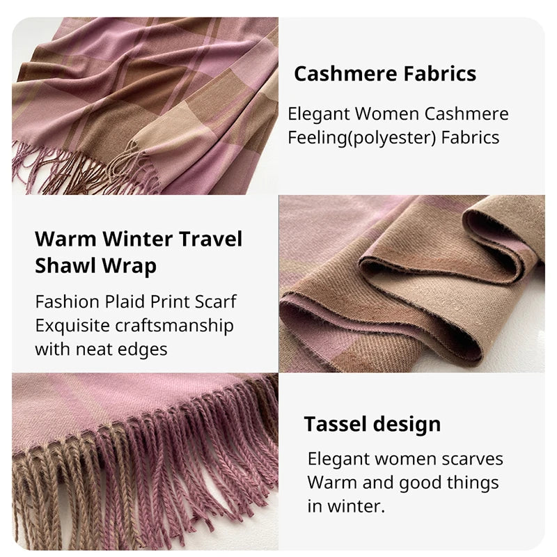 Women's Warm Cashmere Blanket Scarf