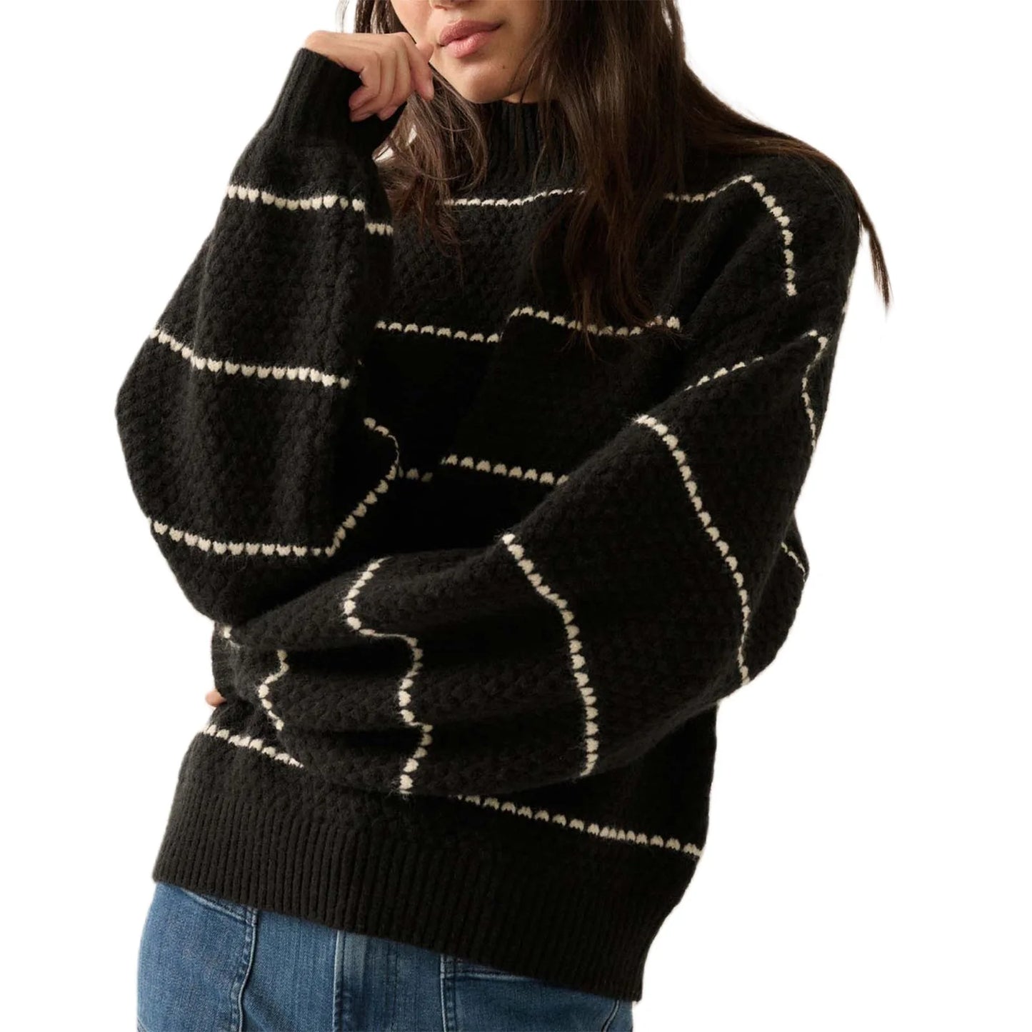 Ladies Oversized Knit Color Sweater