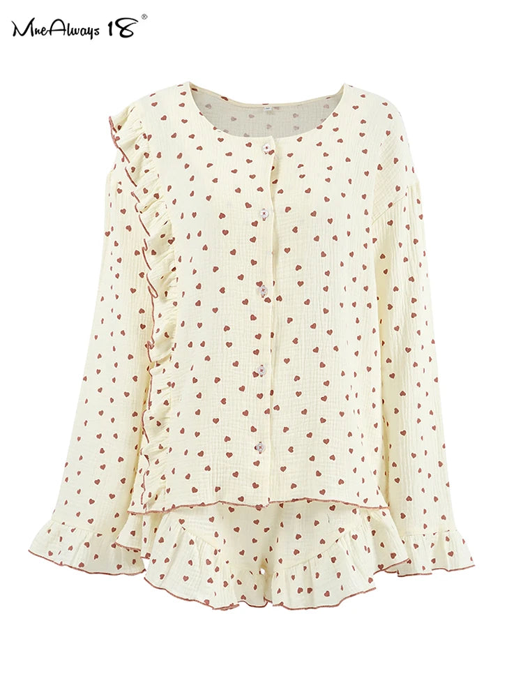 Mnealways18 Heart Printing Casual Shorts