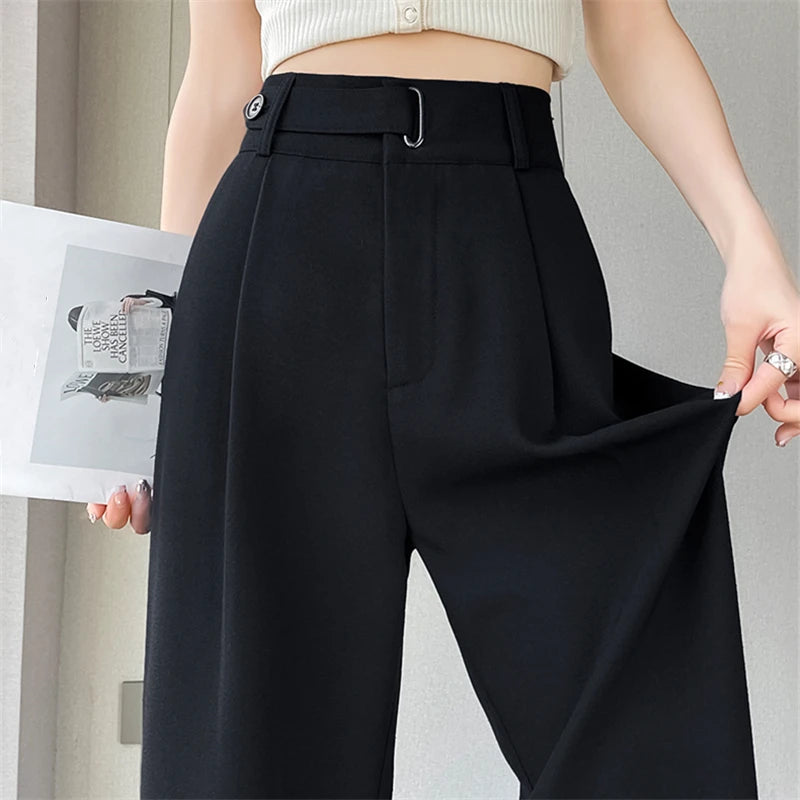 High Waist Cotton Linen Trousers