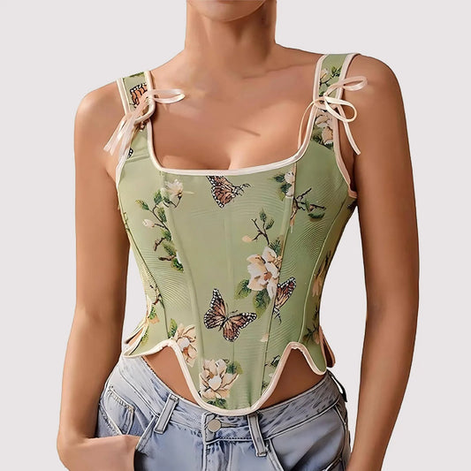 Sexy Floral Print Crop