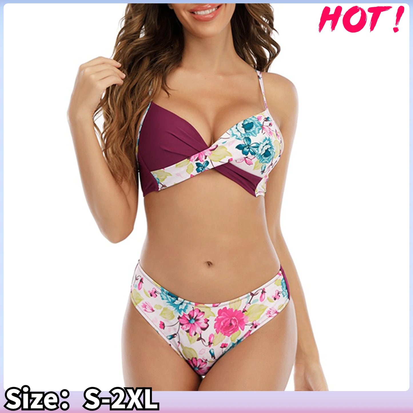 Contrast Color Bikini Halter