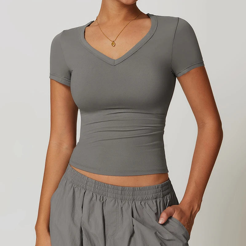 Slim Gym Short Top Shirt