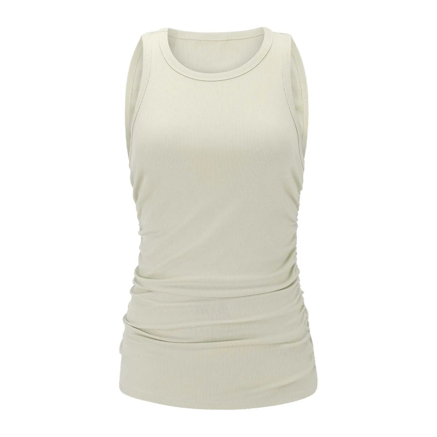 Sleeveless Stretch Pleated Slim