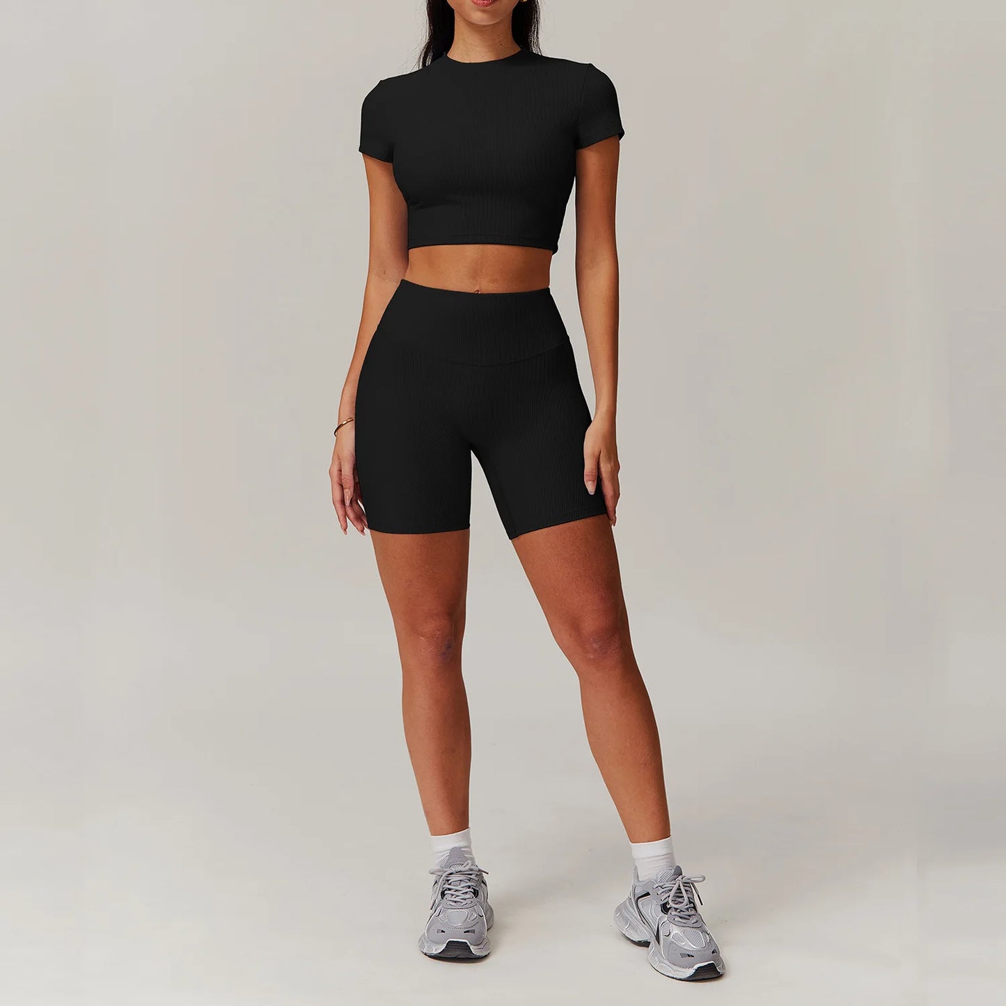 2 Piece Short-Sleeved Workout Shirt