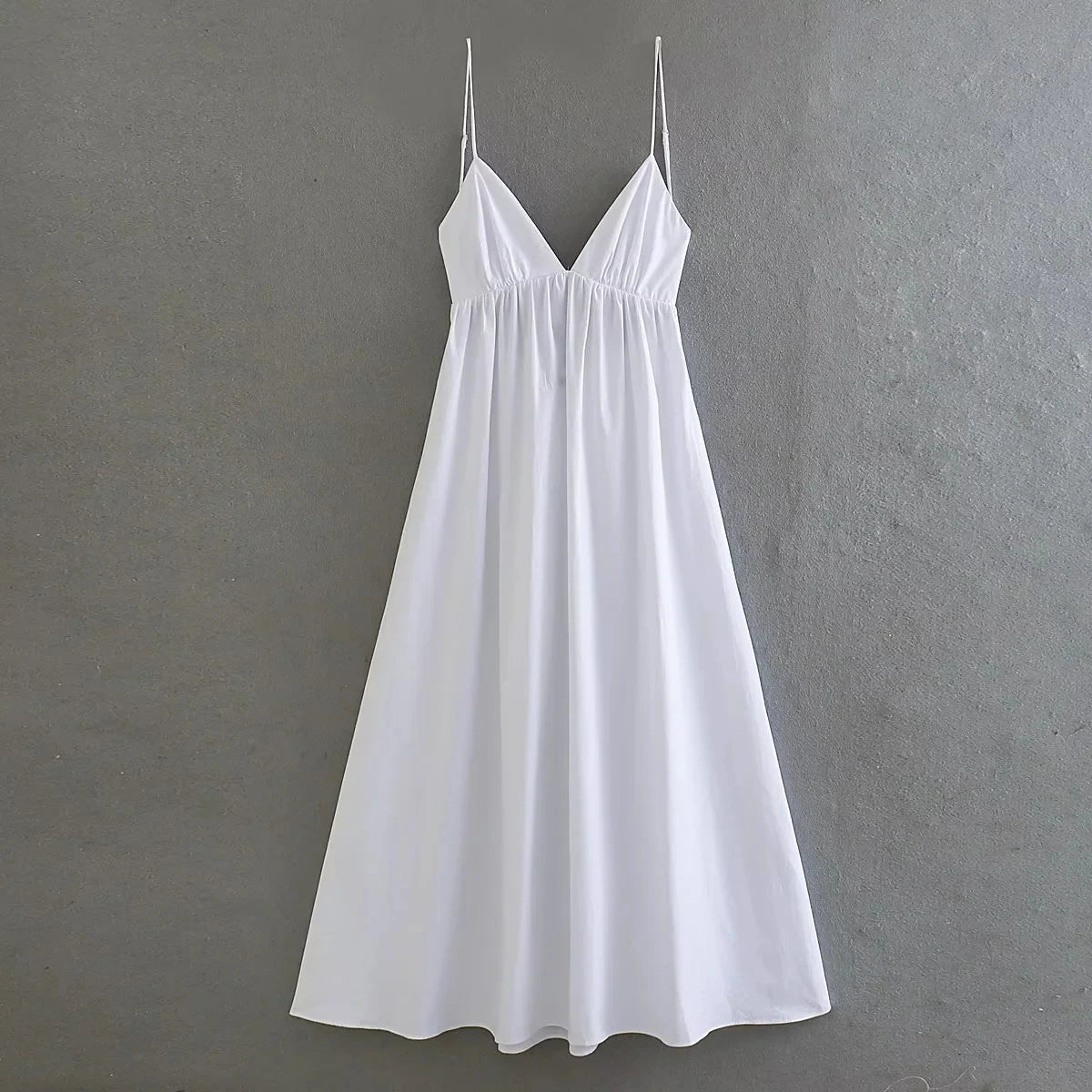 Women's White Backless Sundress