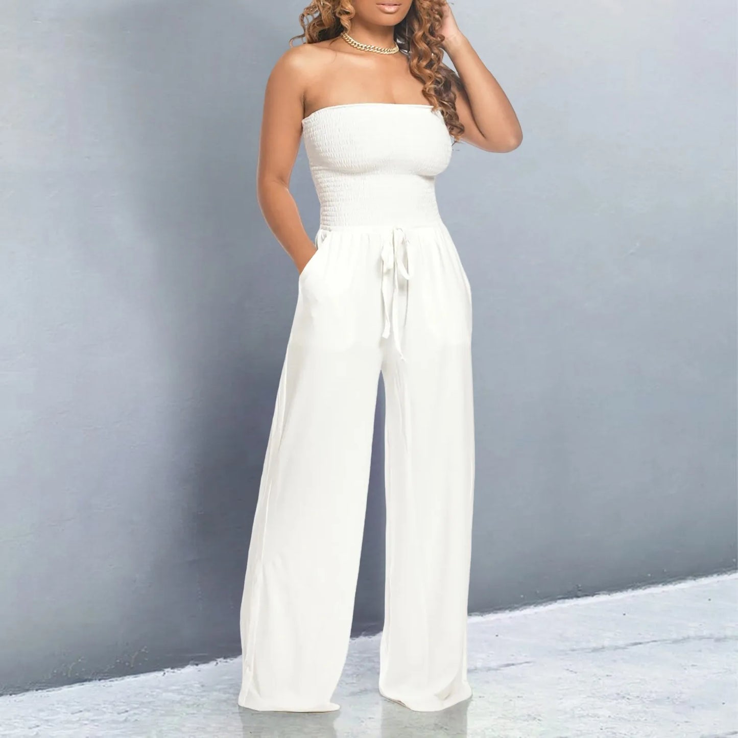 Elegant Soft Lace Jumpsuits Trousers