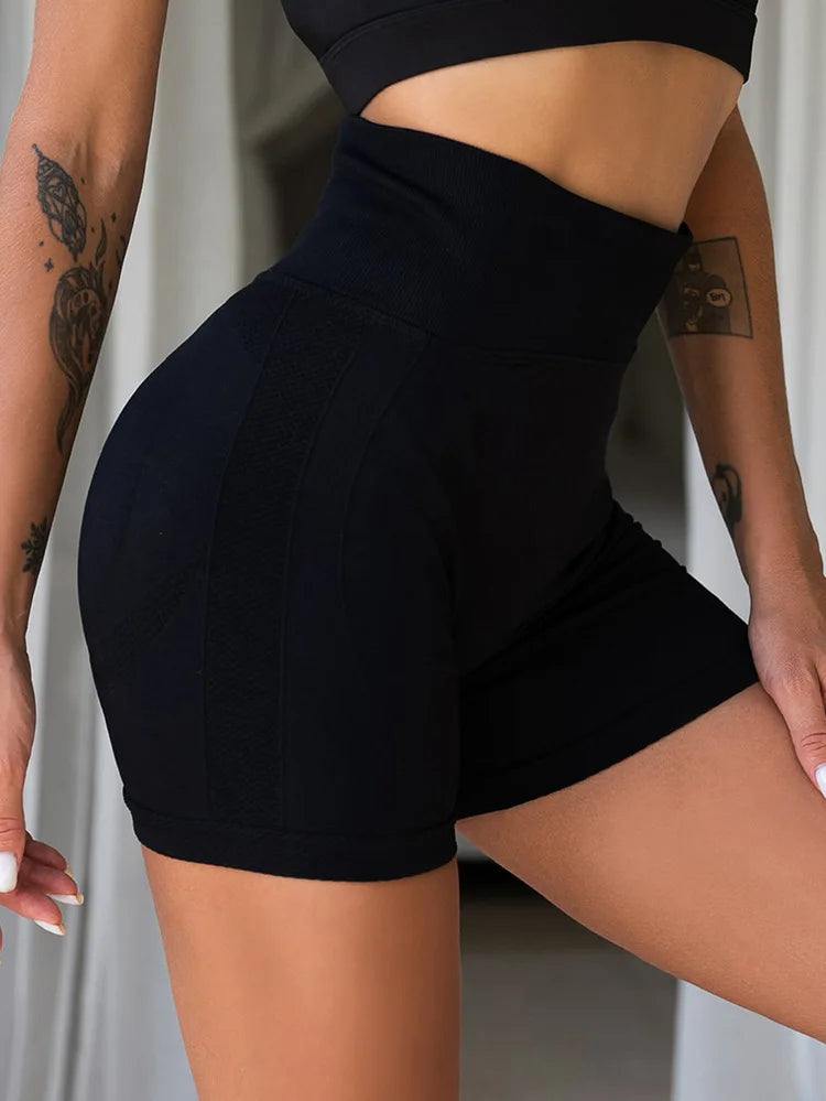 Summer Seamless High-Waisted Running Shorts