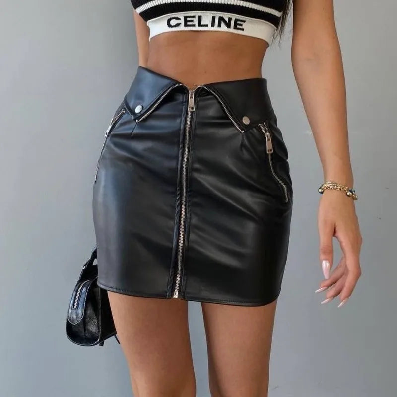 Women's Sexy Leather Skirt