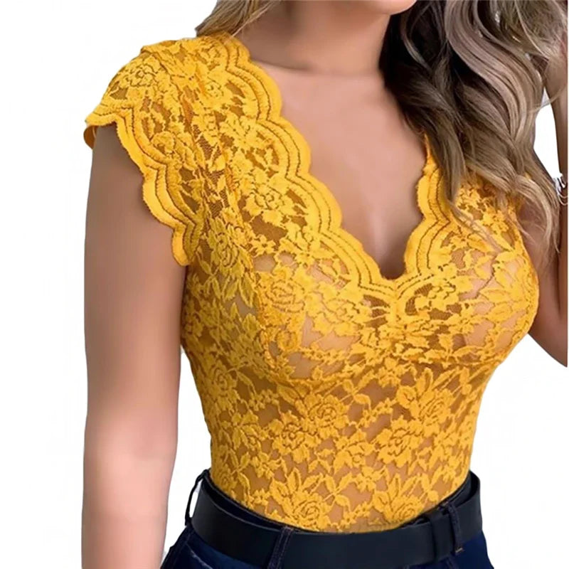 S-5Xl Lace Blouses Shirts Shirt