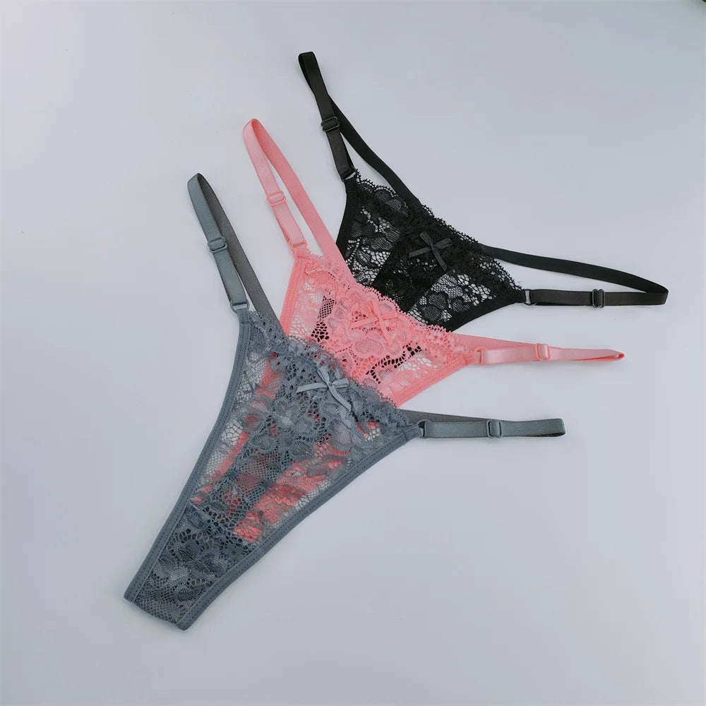 3Pcs Lace Thongs Lace