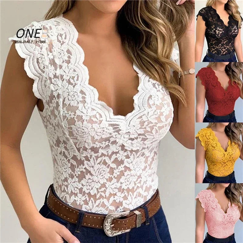 S-5Xl Lace Blouses Shirts Shirt