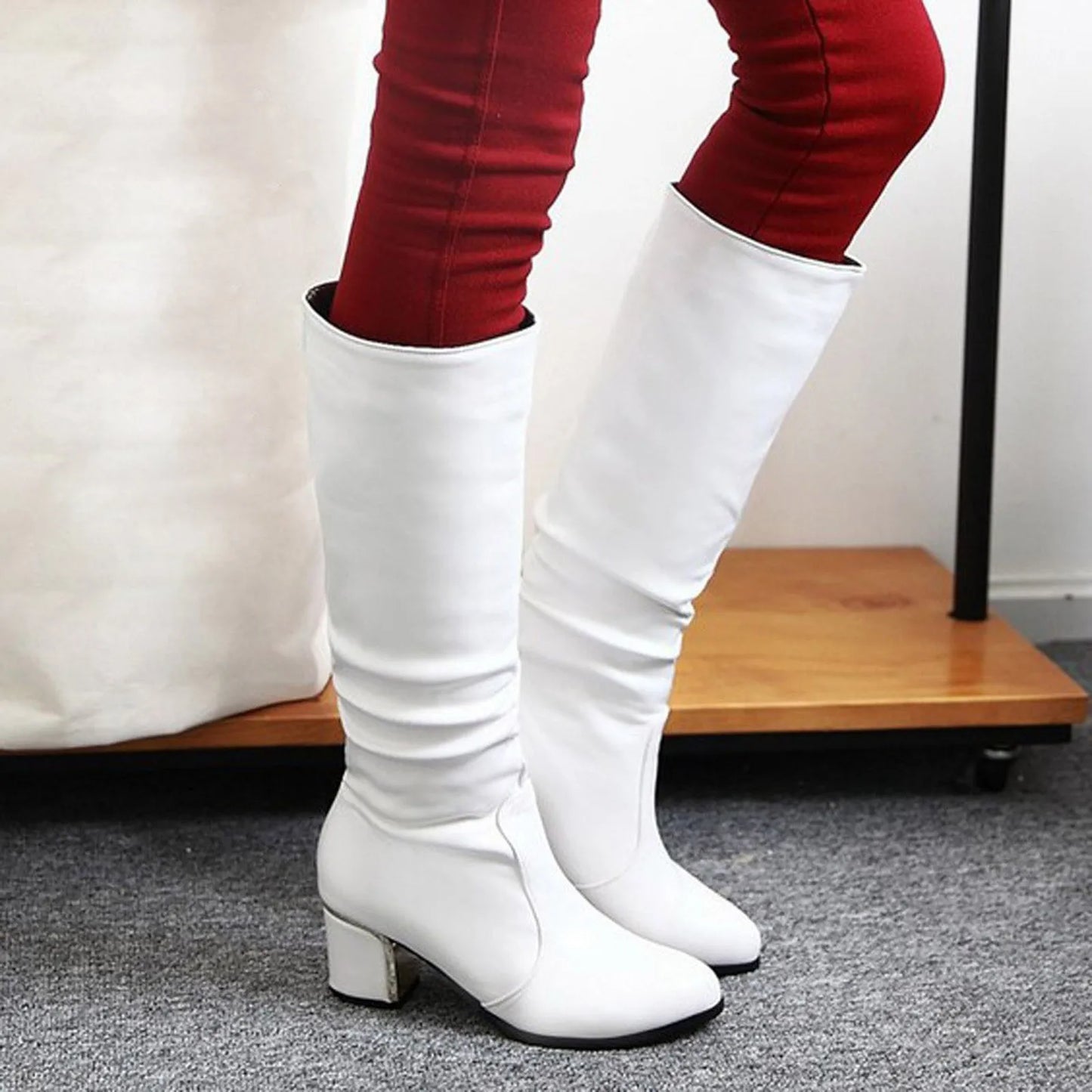 Thigh High Stretch Boots For