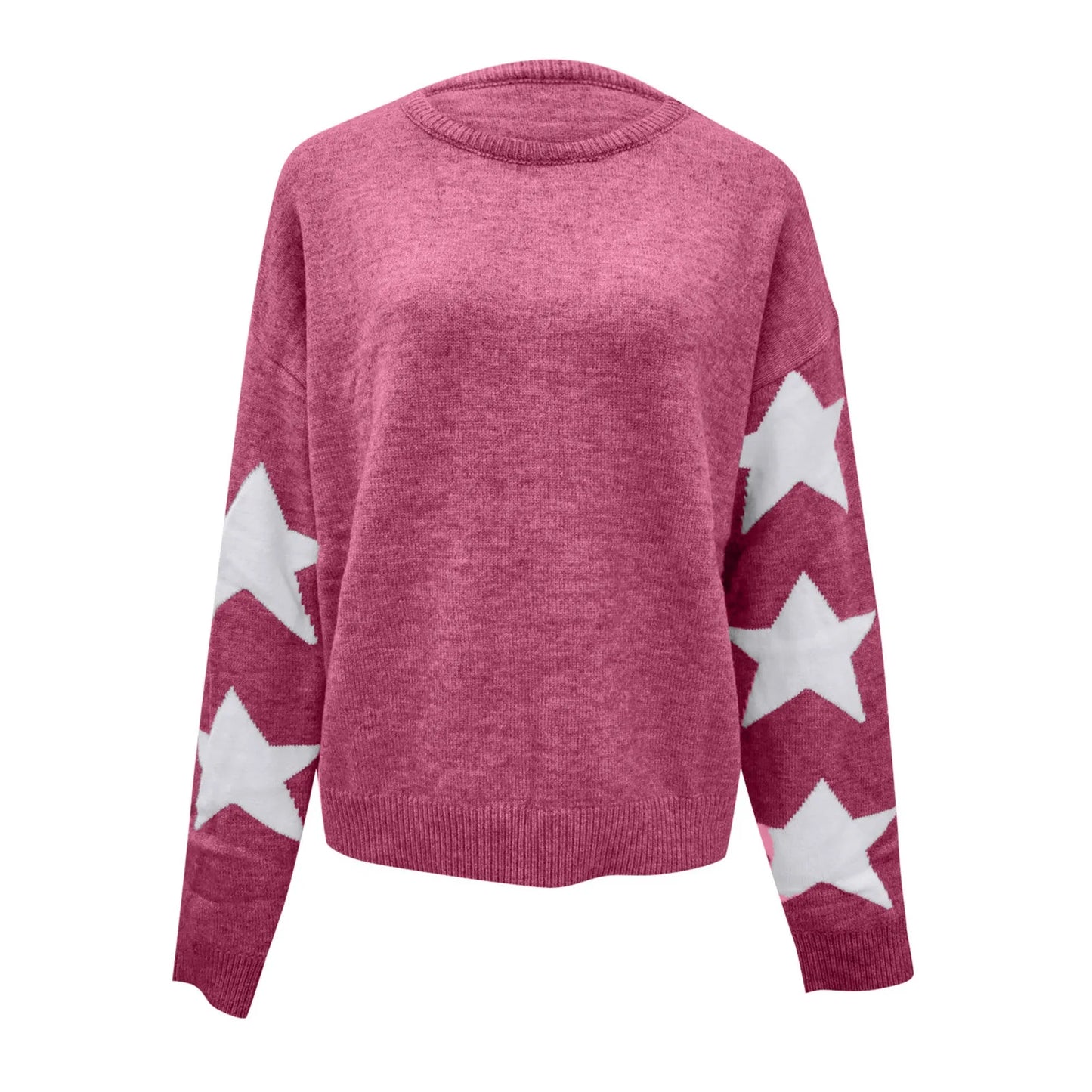 Star Jacquard Long Sleeve Sweater