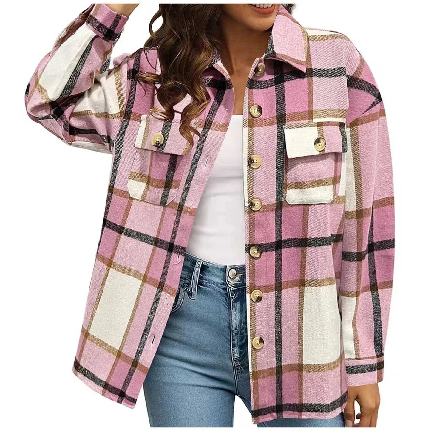 Retro Plaid Shacket Jacket