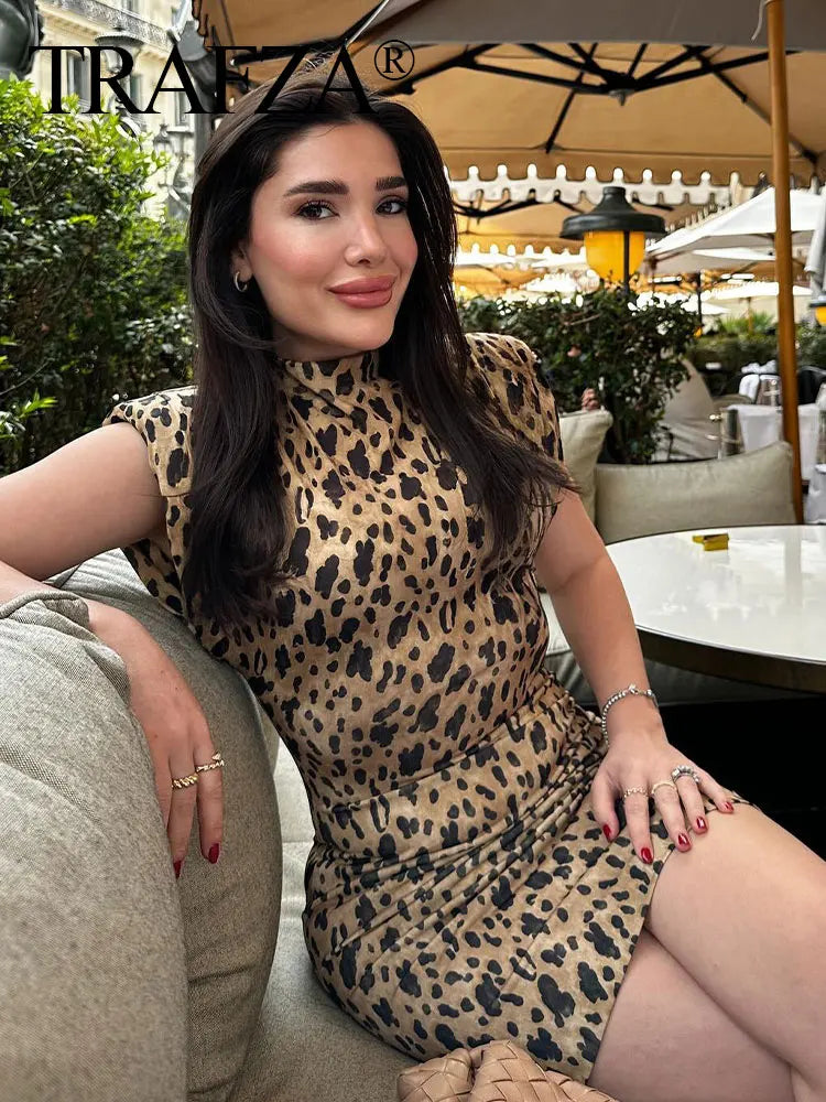 Vintage Leopard Print Dress Dress