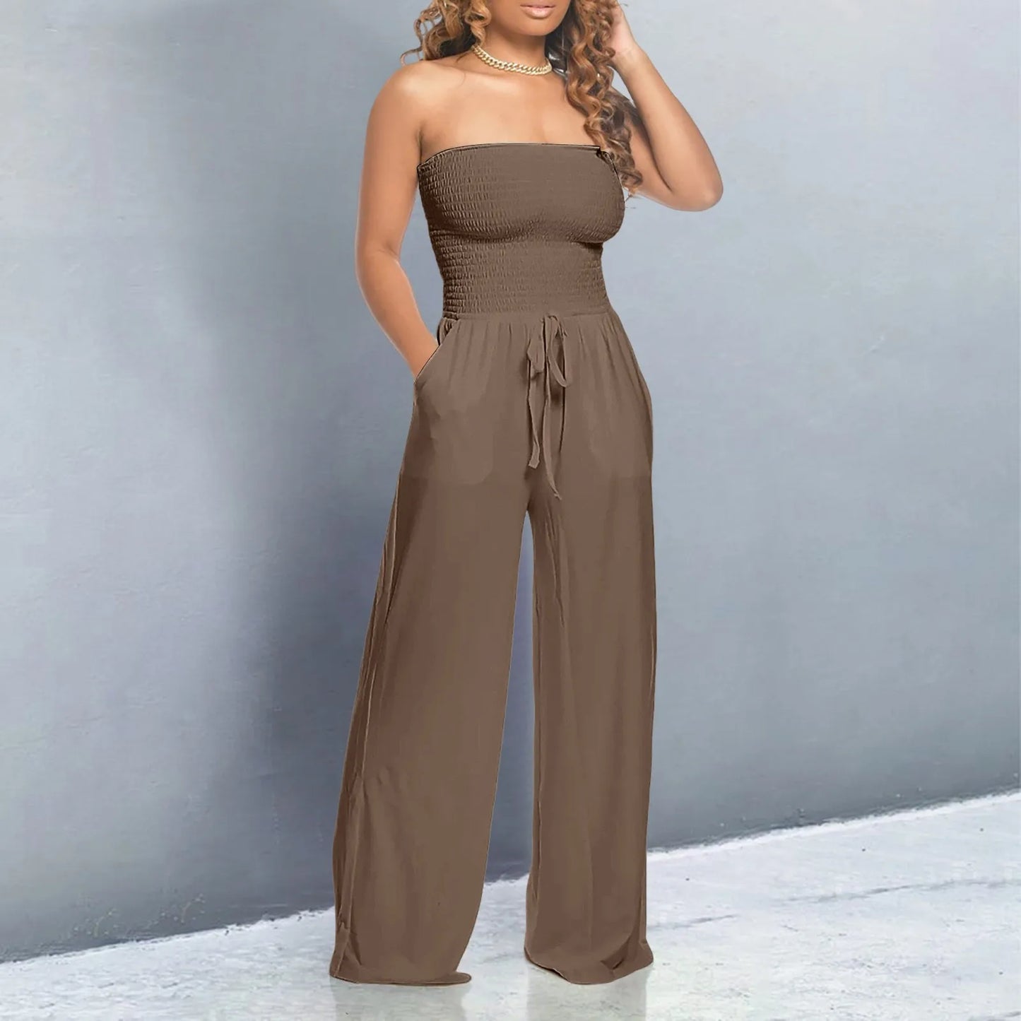 Elegant Soft Lace Jumpsuits Trousers